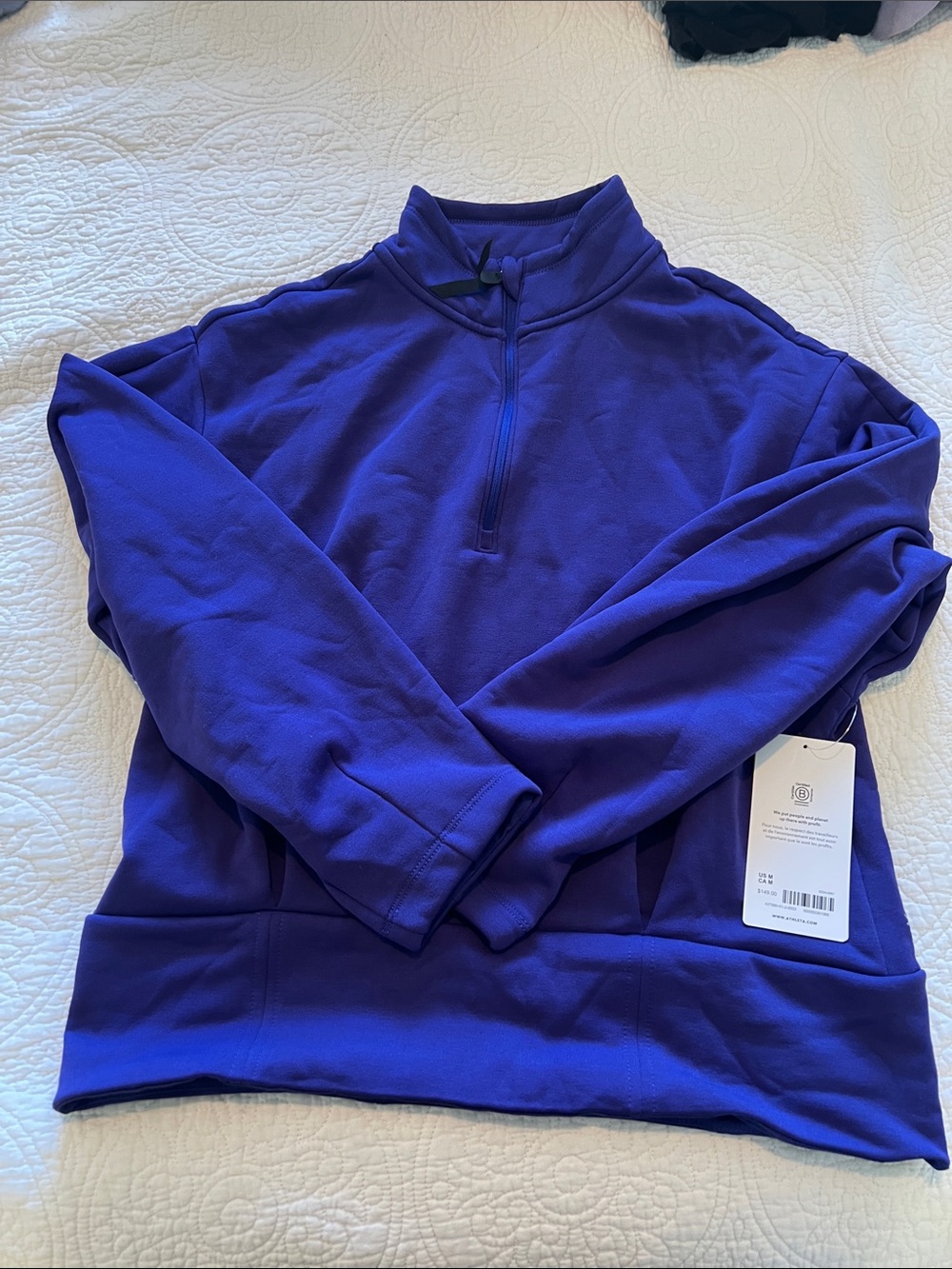 Athleta Men's Quarter-Zip Sweater Jacket - Royal Purple